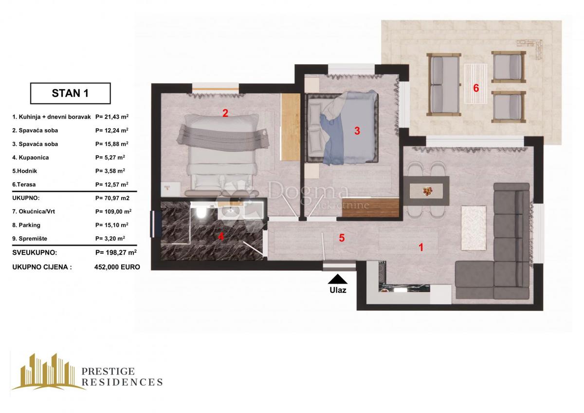 Allogio Brodarica, Šibenik - Okolica, 70,97m2