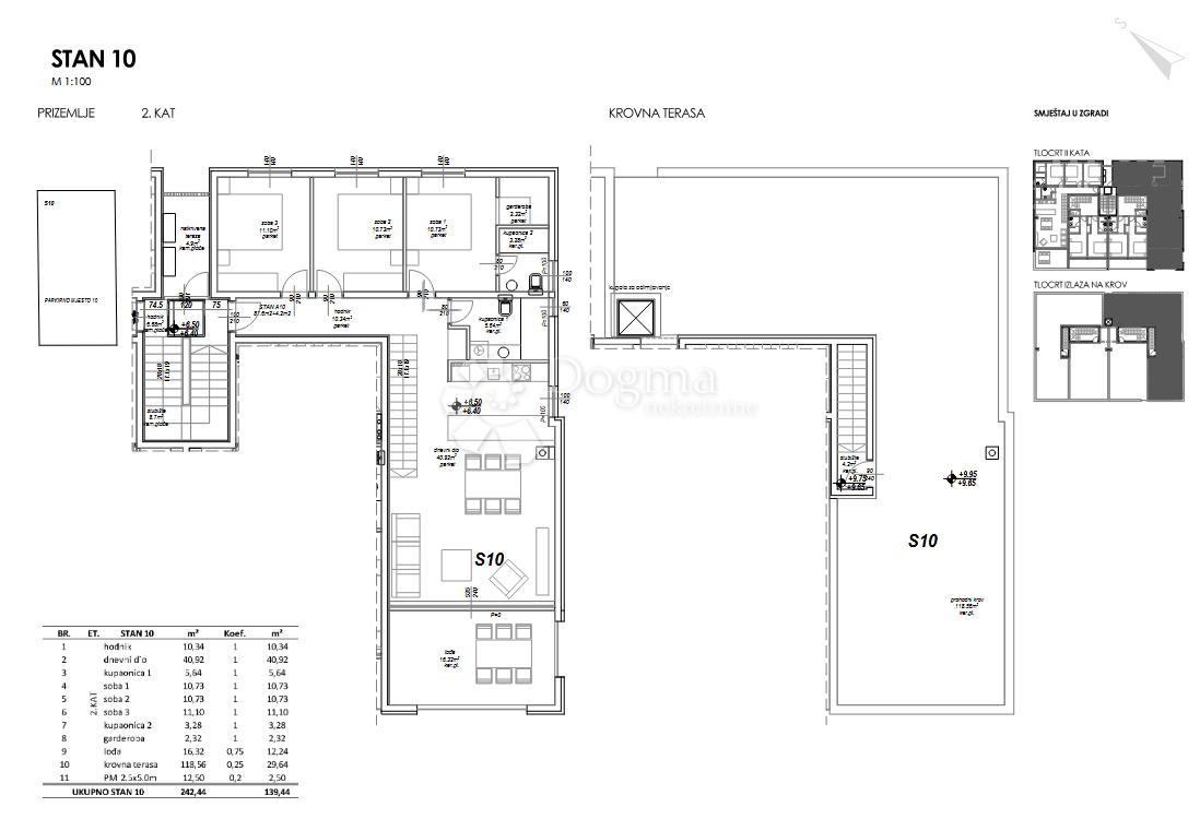 Nuovo edificio Privlaka S10 – attico con terrazza, a 120 m dal mare