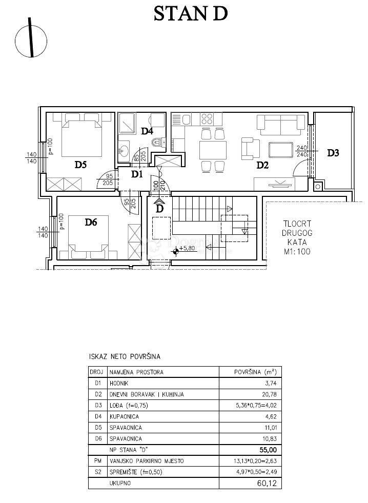 Allogio Šijana, Pula, 54,57m2