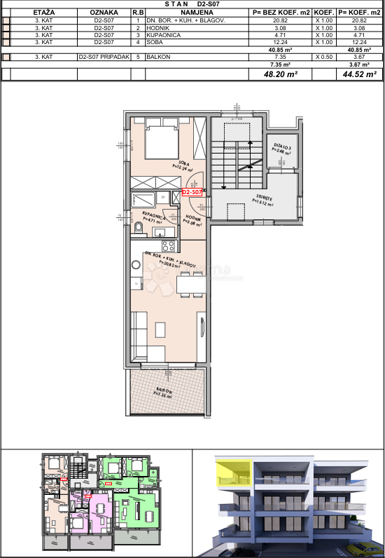 Allogio Omiš, 49,74m2