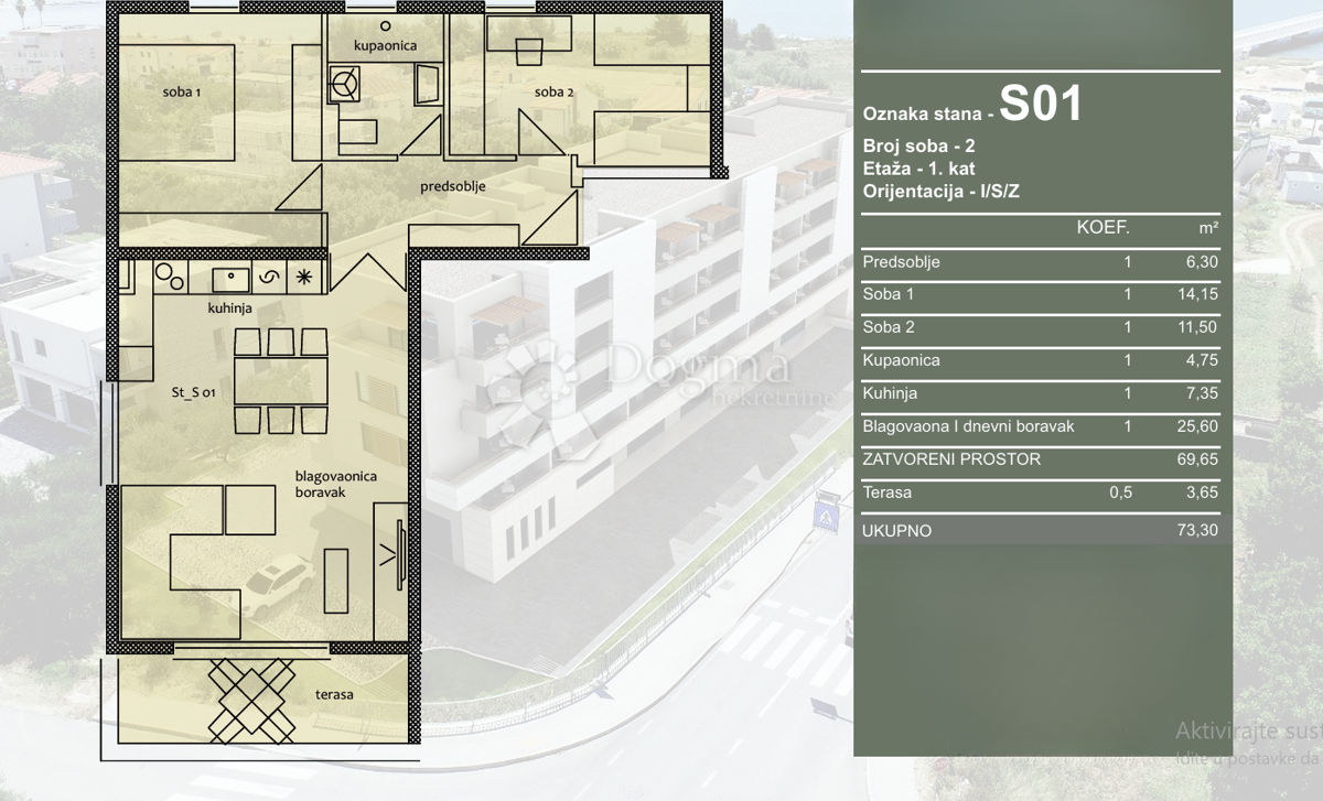 Allogio Čiovo, Trogir, 73,30m2