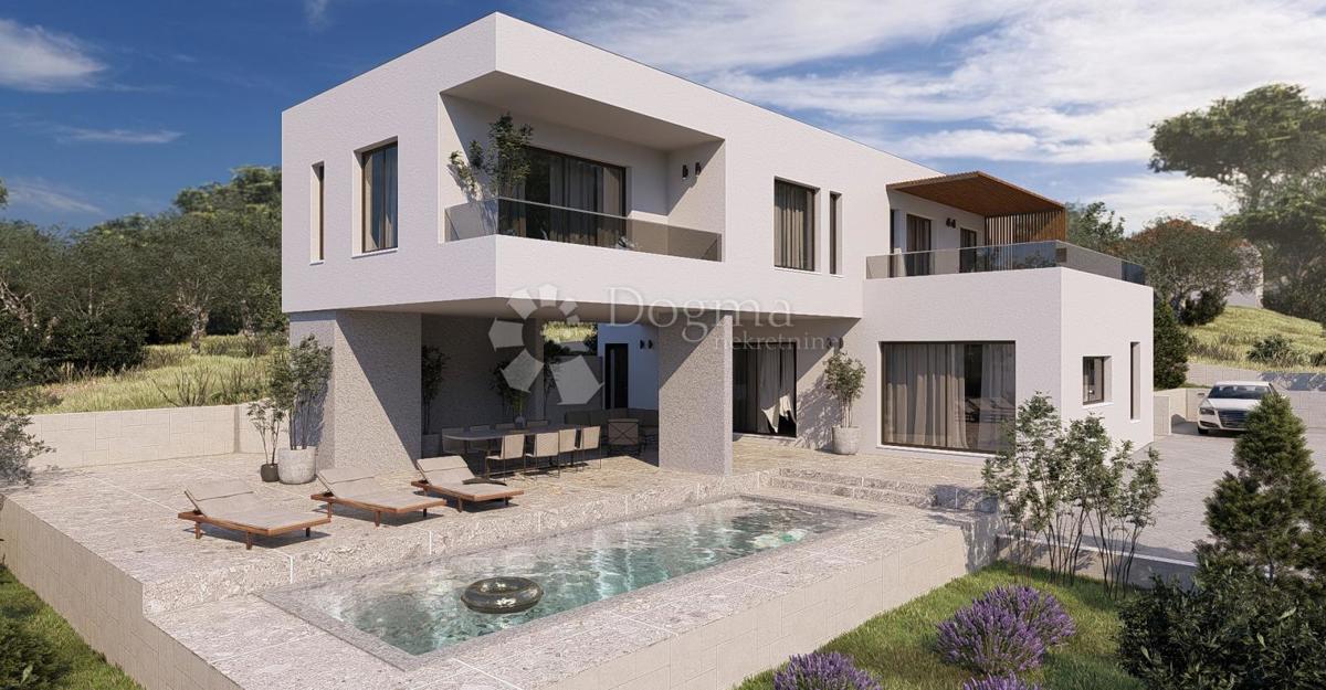 Terreno edificabile a 1,5 km dal mare con progetto approvato per una villa moderna 