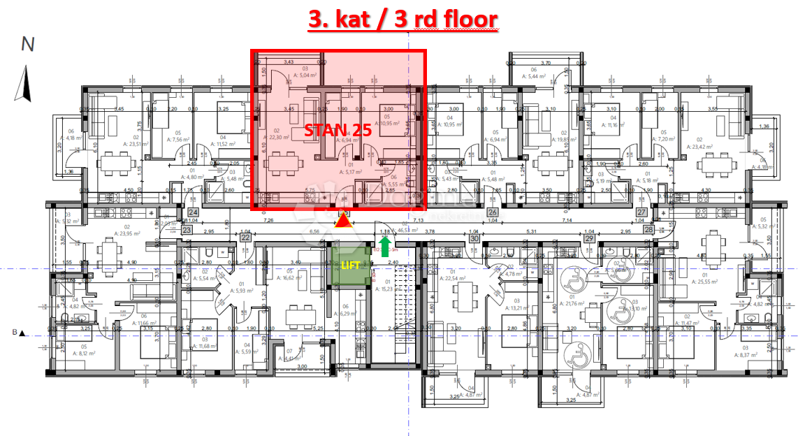 Allogio Monvidal, Pula, 54,96m2
