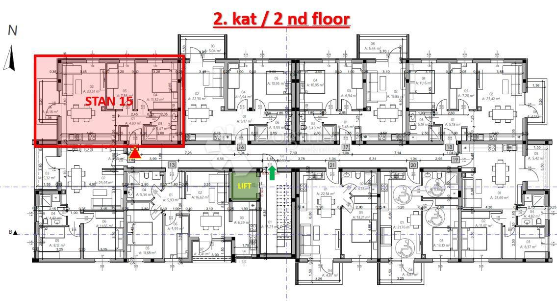 Allogio Monvidal, Pula, 54,96m2