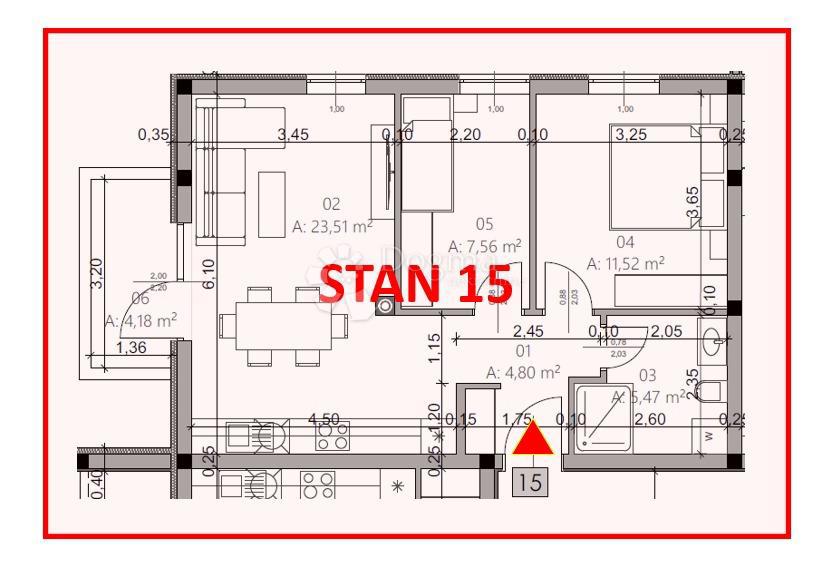 Allogio Monvidal, Pula, 54,96m2