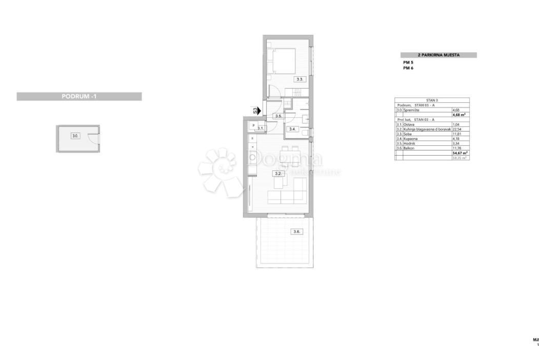 Allogio Krk, 54,67m2