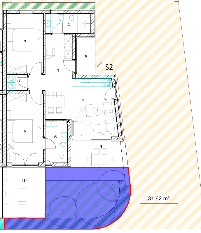 Dintorni di Umago, nuovo appartamento con giardino privato