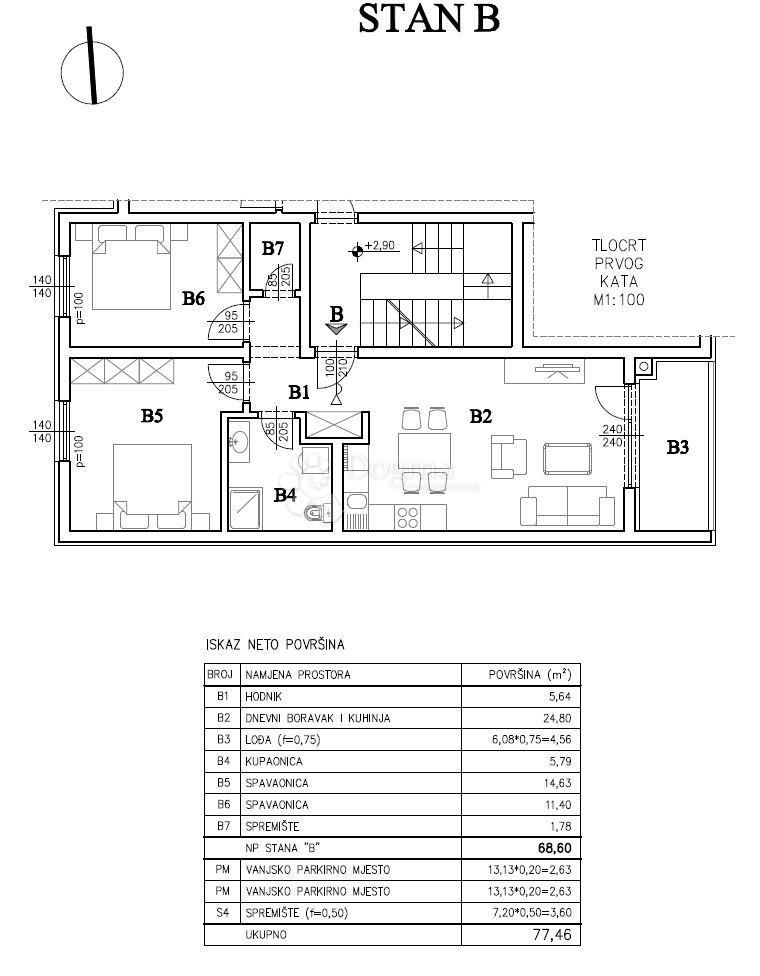 Allogio Šijana, Pula, 54,57m2