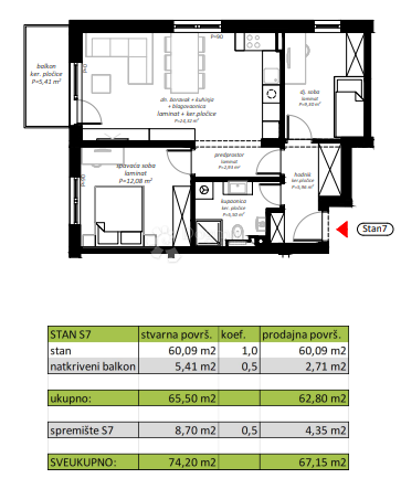 Allogio Novi Marof, 61,98m2