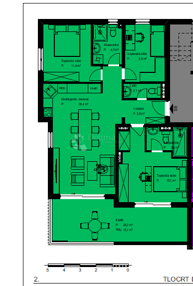 Allogio Crvene kuće, Zadar, 130,21m2