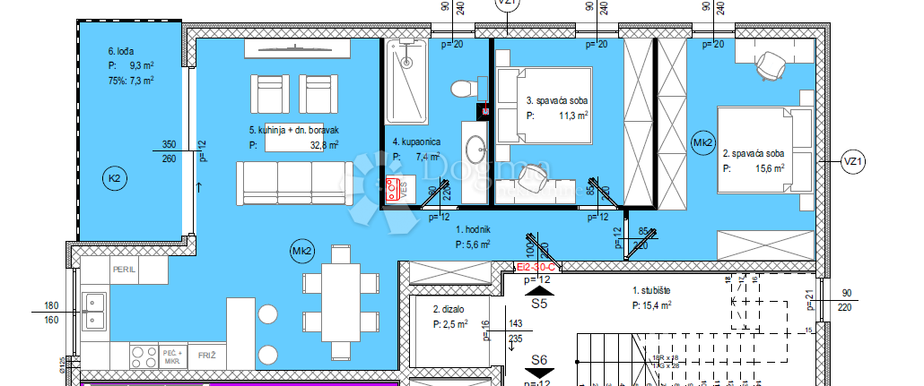 Allogio Crvene kuće, Zadar, 106,64m2