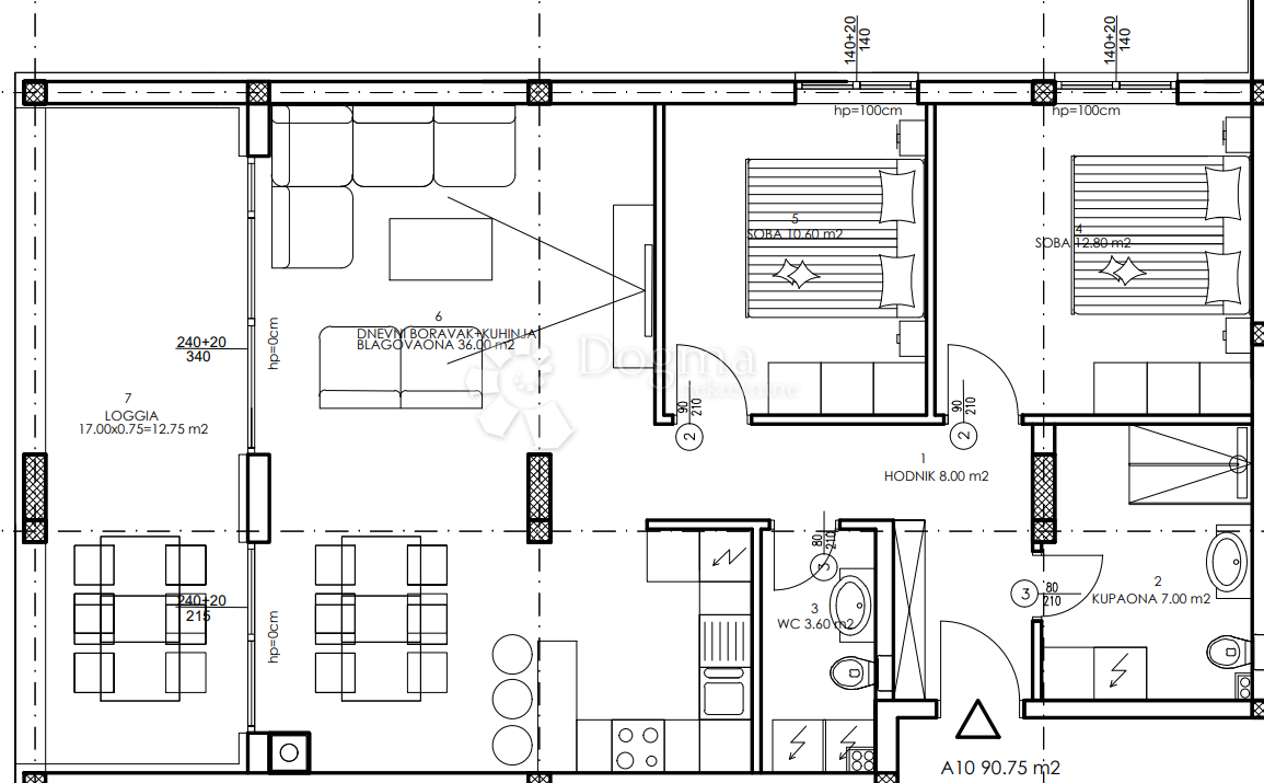 Allogio Veli vrh, Pula, 86,50m2