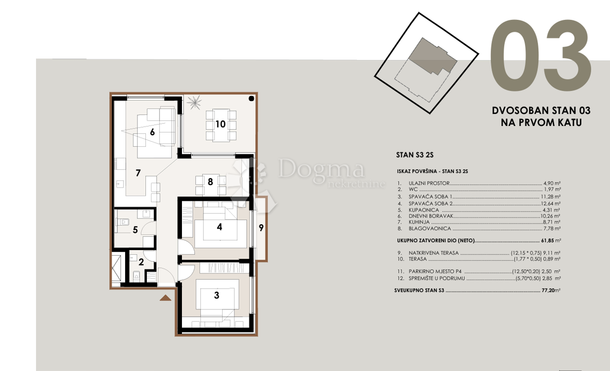 Allogio Vir, 77,20m2