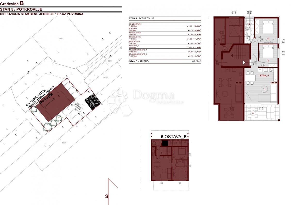 Allogio Bibinje, 68,21m2