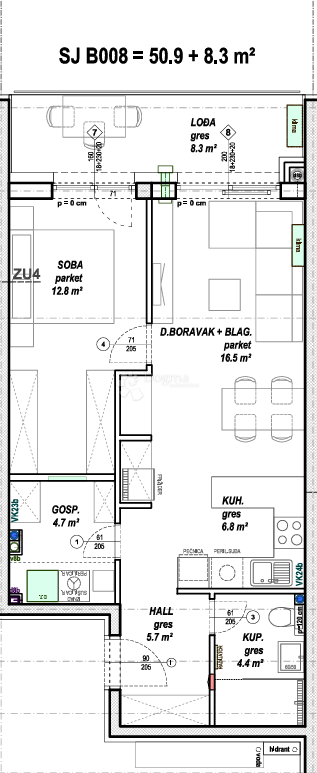 Allogio Martane, Čakovec, 50,90m2