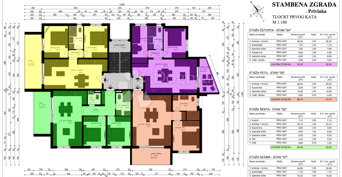 Appartamento Privlaka, 55,55m2