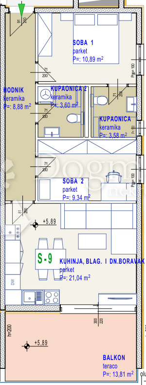 Allogio Seget Donji, Seget, 71,14m2