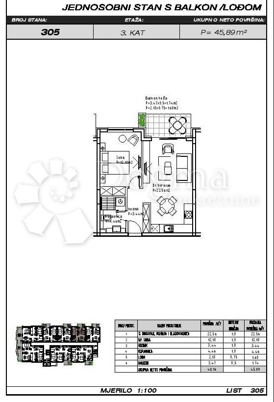 Allogio Makarska, 47,94m2