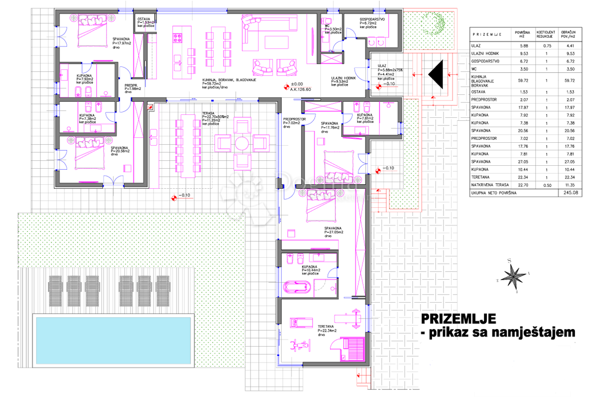 CASA AL PIANO DI LUSSO CON 5000 m2 DI TERRENO EDIFICABILE NEI DINTORNI DI Pola