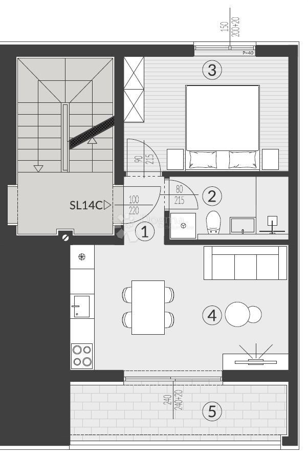 Allogio Štinjan, Pula, 57,13m2