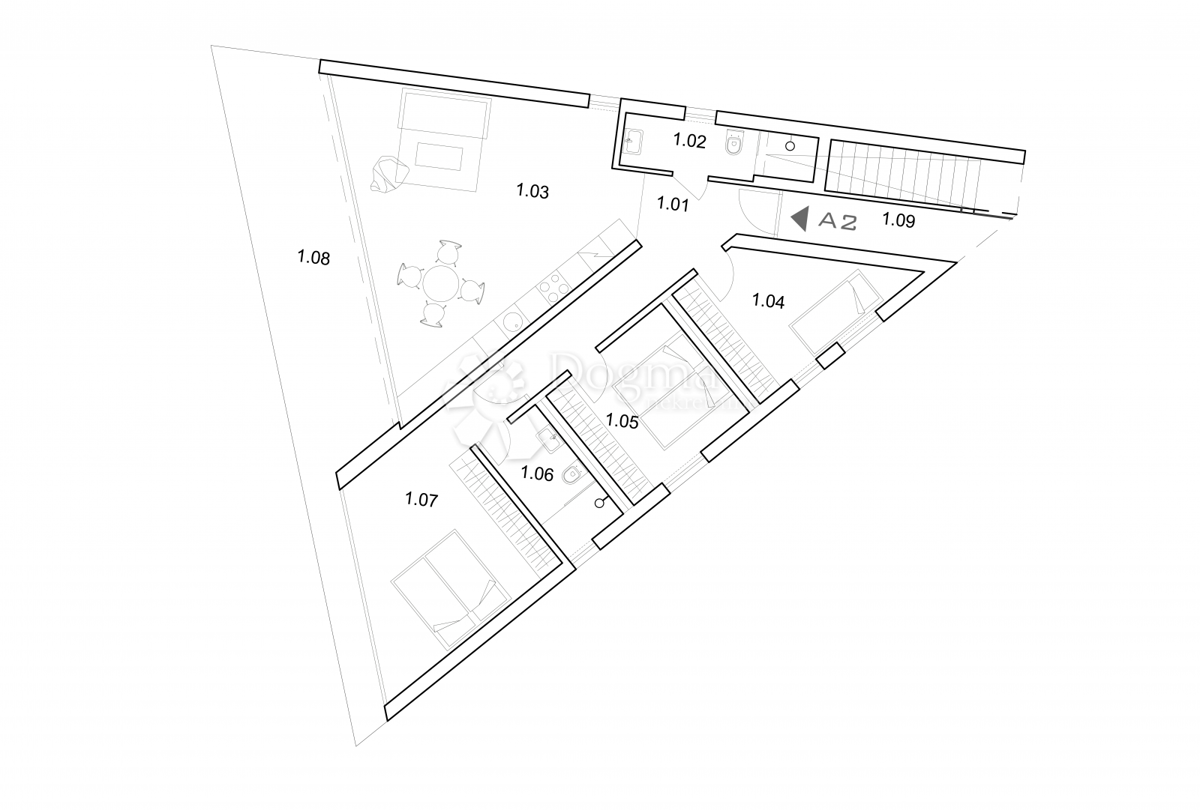 Appartamento Ražanj, Rogoznica, 91,70m2