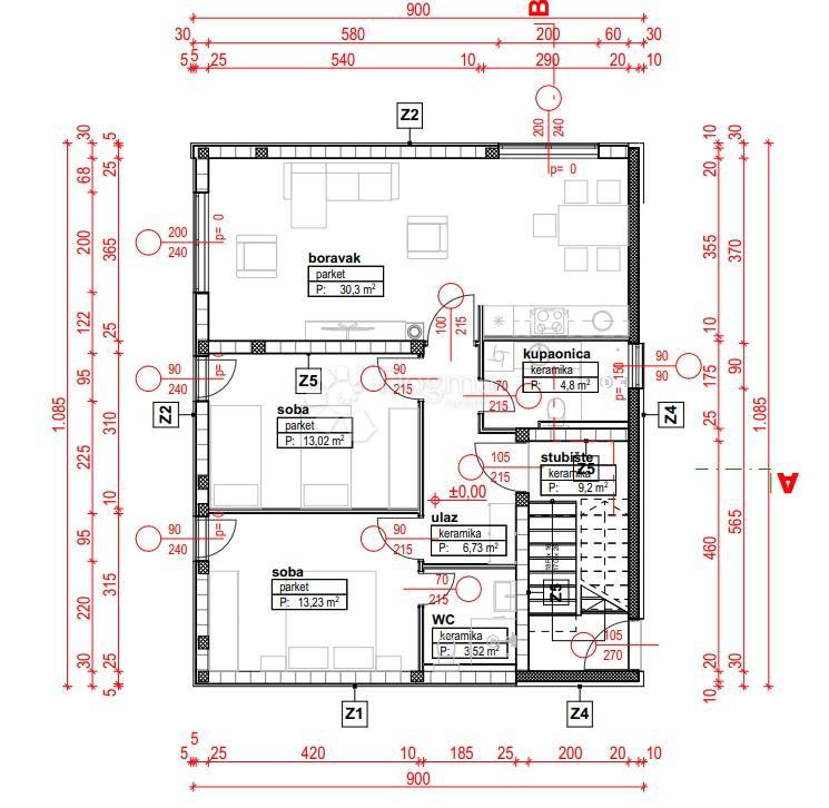 Appartamento Čižići, Dobrinj, 71,60m2