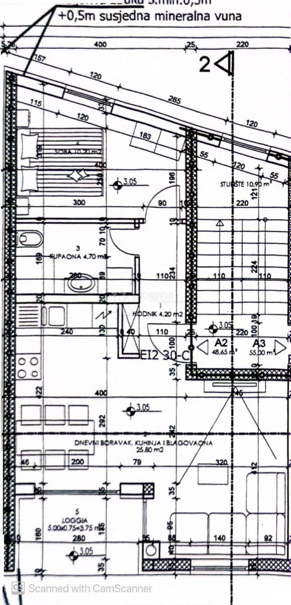 Allogio Monteserpo - Komunal, Pula, 42,75m2