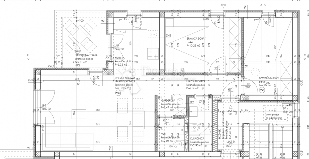 Allogio Crnica, Šibenik, 64,37m2