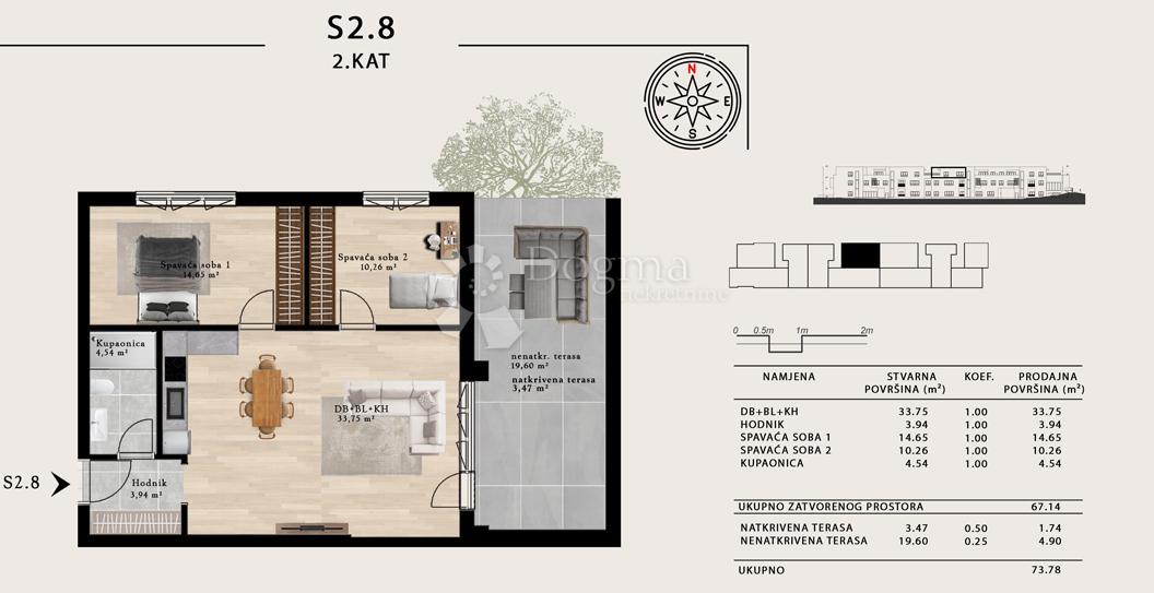 Allogio Sveta Klara, Novi Zagreb - Zapad, 48,28m2