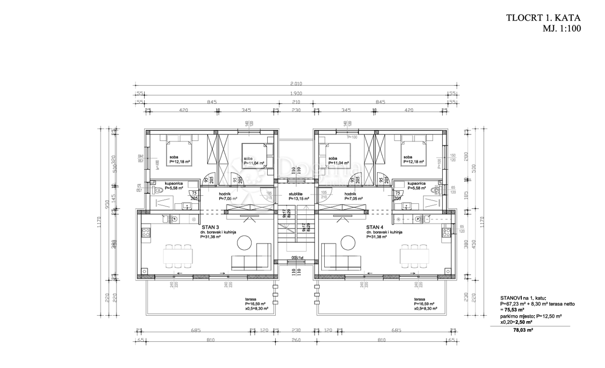 Allogio Sukošan, 82,63m2