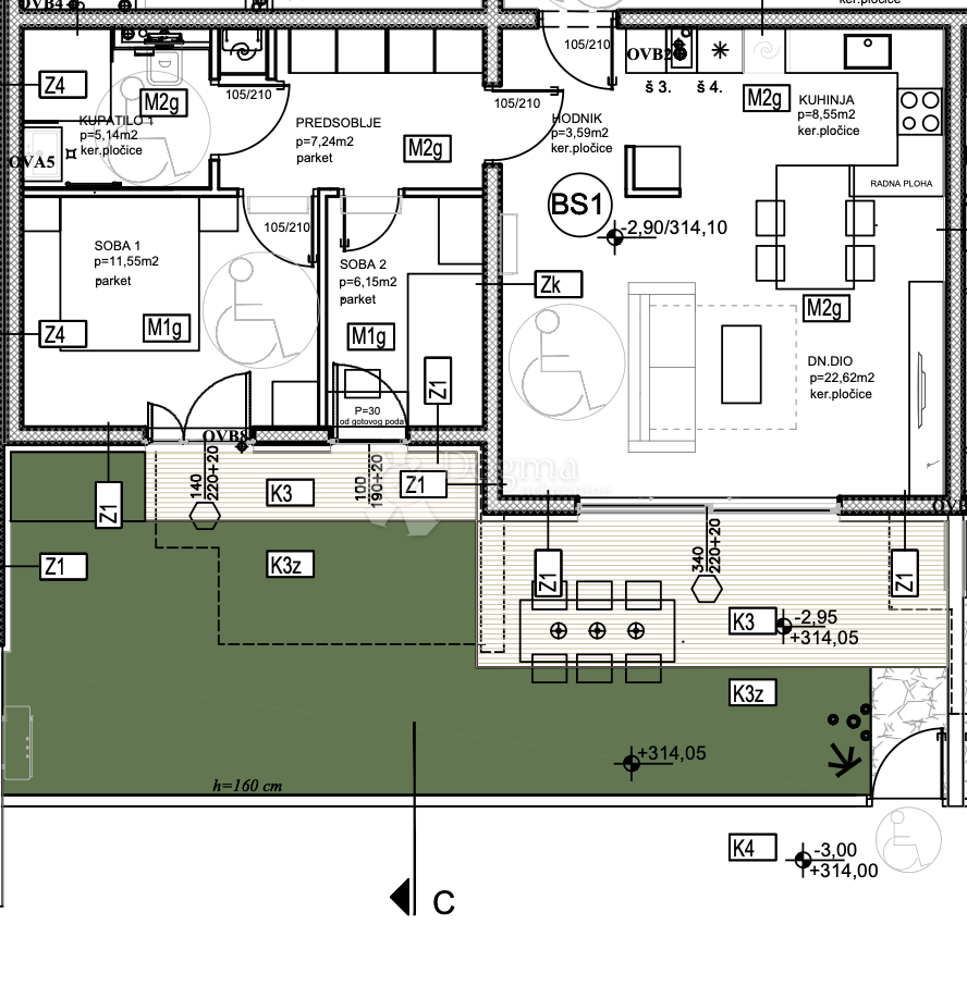 Allogio Dugopolje, 25m2
