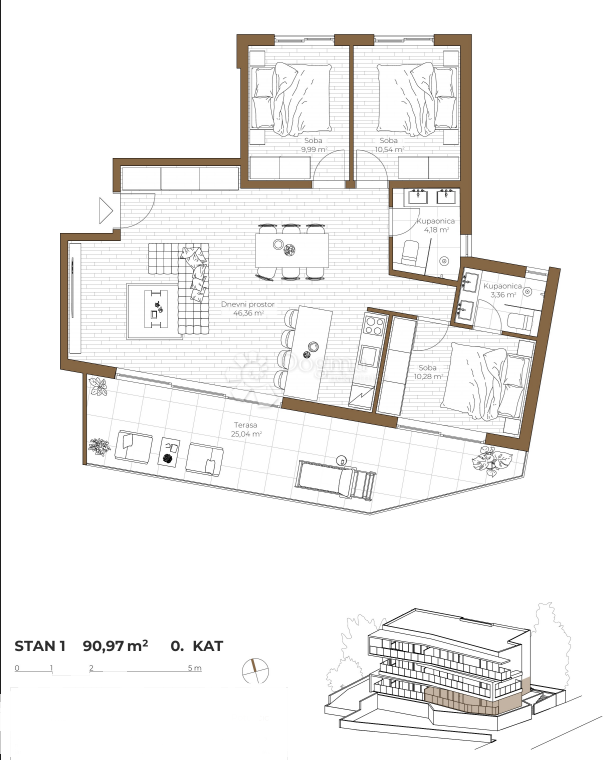 ROGOZNICA - NUOVO EDIFICIO MODERNO 2ª FILA DAL MARE