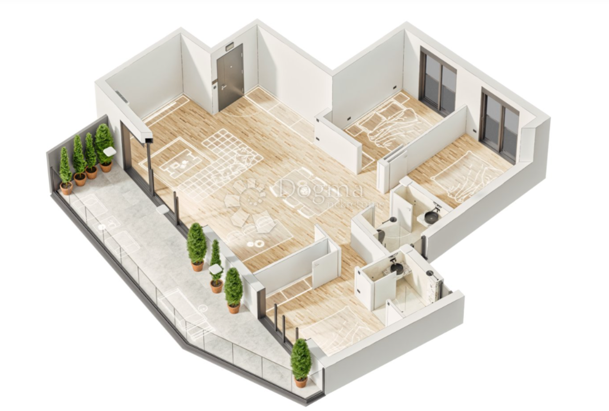 ROGOZNICA - NUOVO EDIFICIO MODERNO 2ª FILA DAL MARE