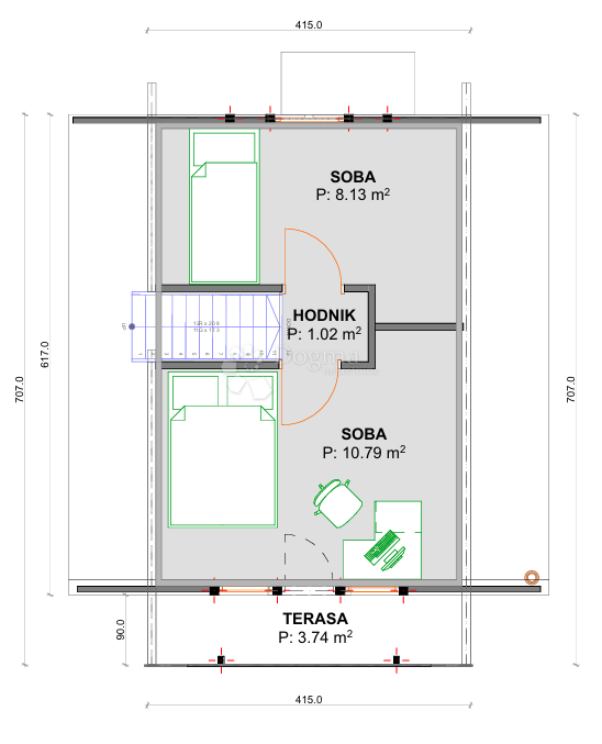 Casa Centar, Gospić, 79,01m2
