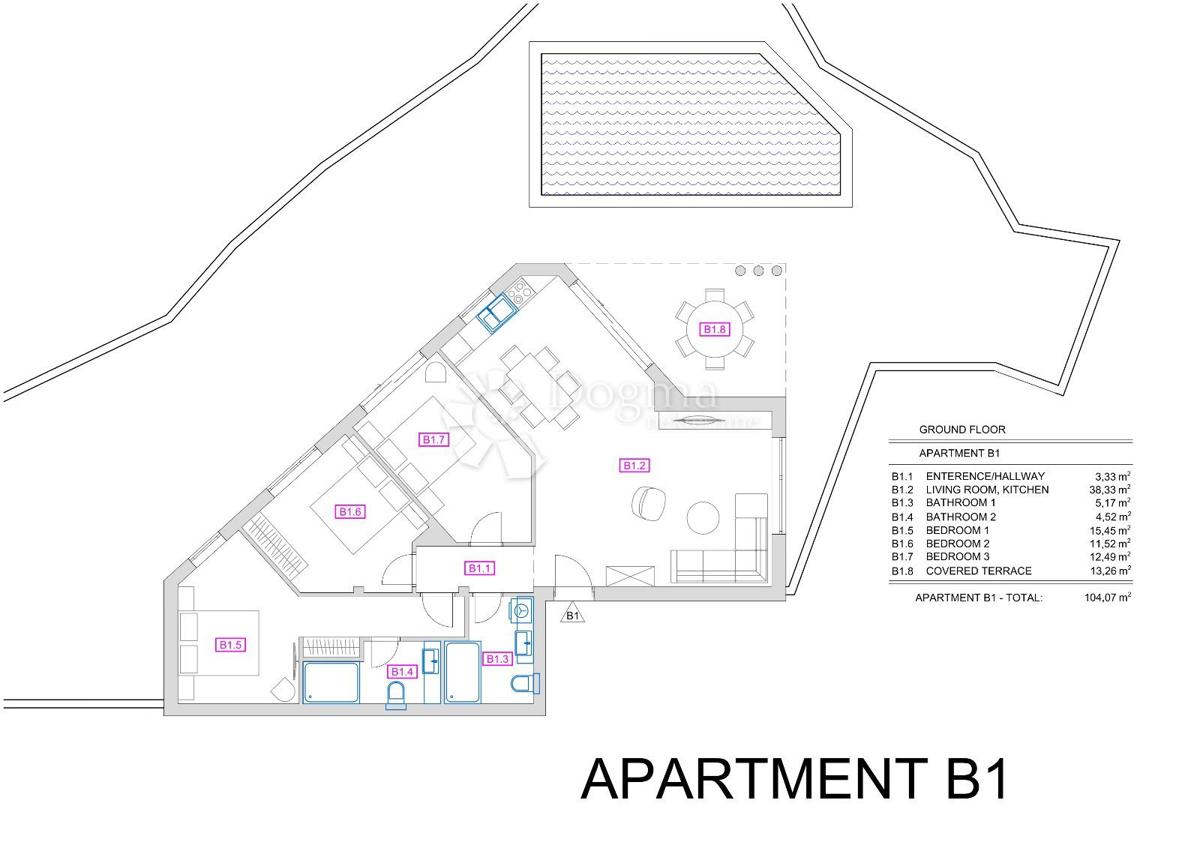 Appartamento Vrbnik, 104,07m2