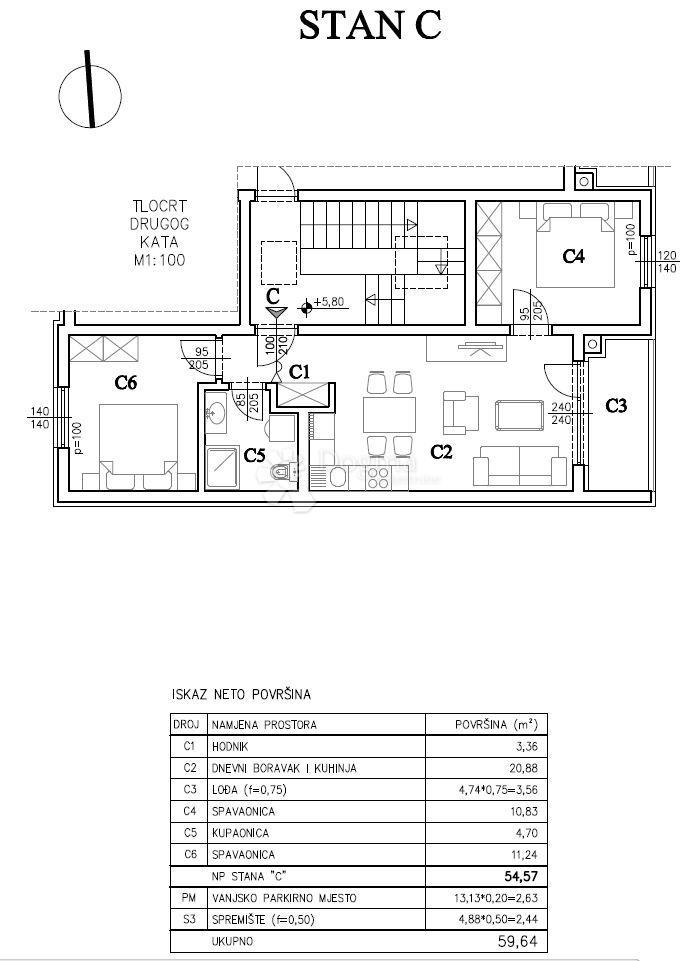 Allogio Šijana, Pula, 54,57m2