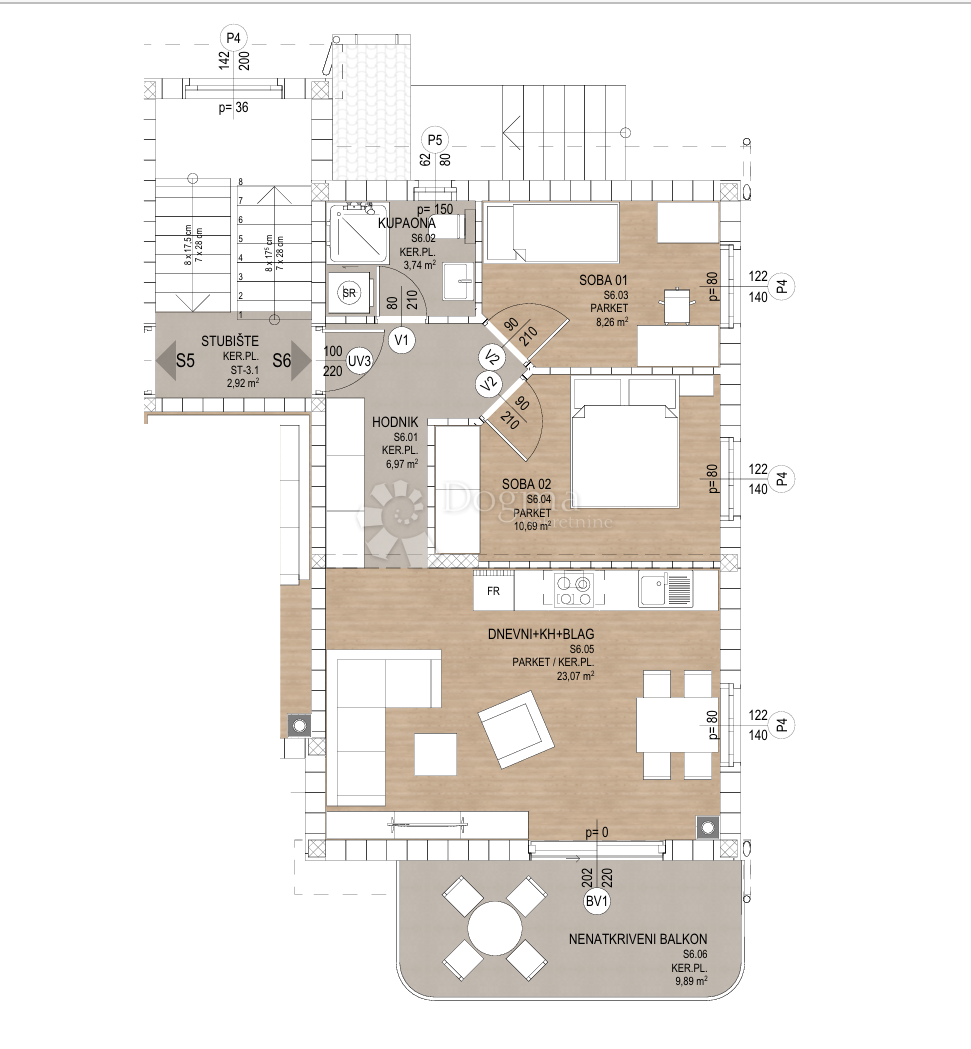 Allogio Kosi, Viškovo, 65,70m2