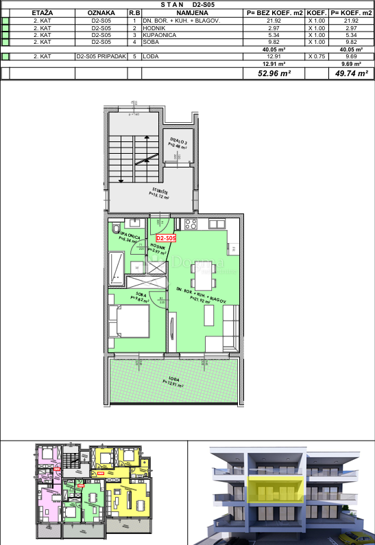 Allogio Omiš, 49,74m2