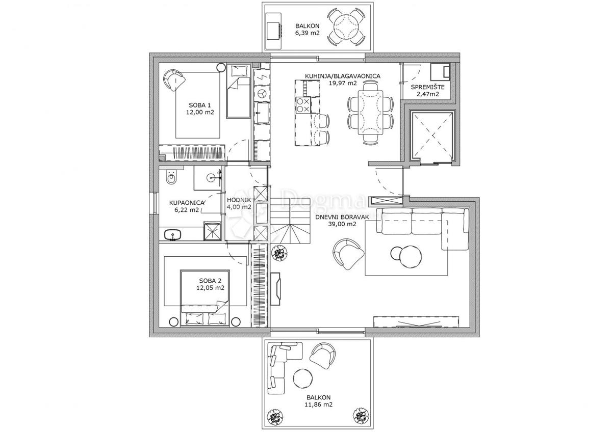 Allogio Staglišće, Trešnjevka - Jug, 165,49m2