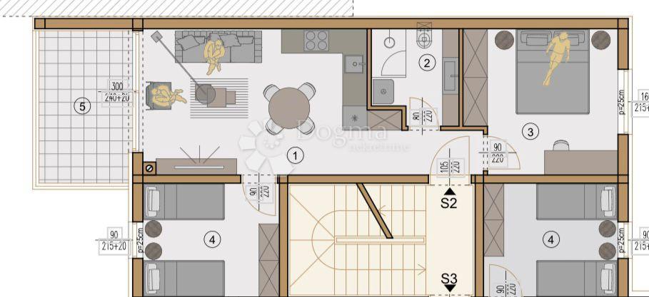 Allogio Valdebek, Pula, 54,35m2