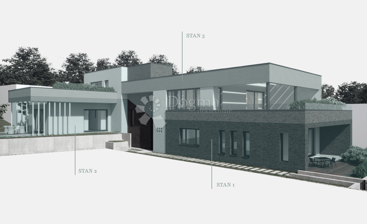 Lussuoso appartamento con due camere da letto, terrazza e giardino nella zona urbana di Vila a Črnomerec (S-2)