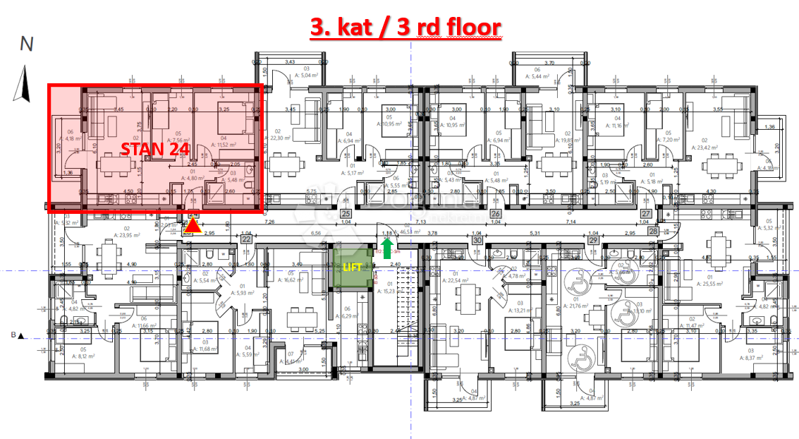 Allogio Monvidal, Pula, 54,96m2