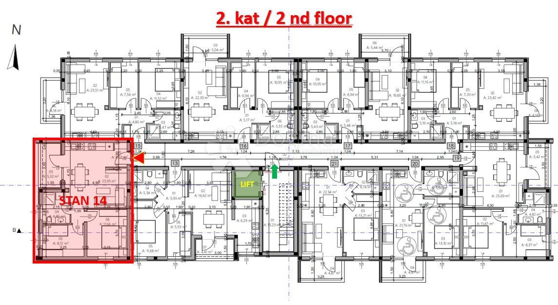 Allogio Monvidal, Pula, 54,96m2