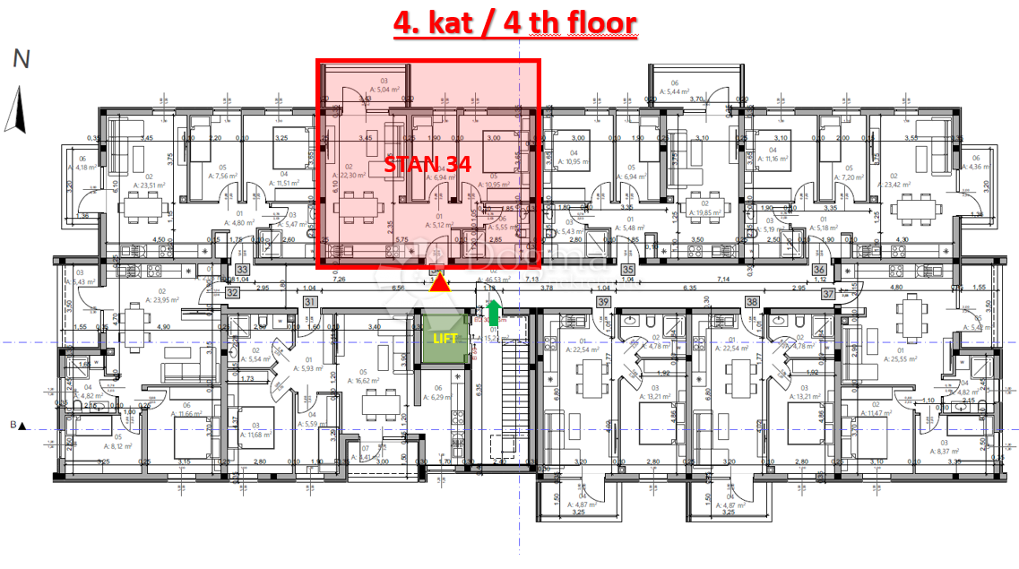 Allogio Monvidal, Pula, 54,96m2