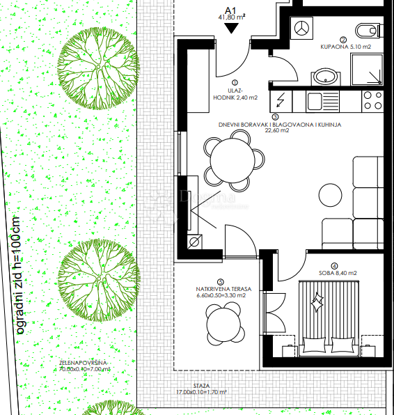 Allogio Valmade, Pula, 41,80m2