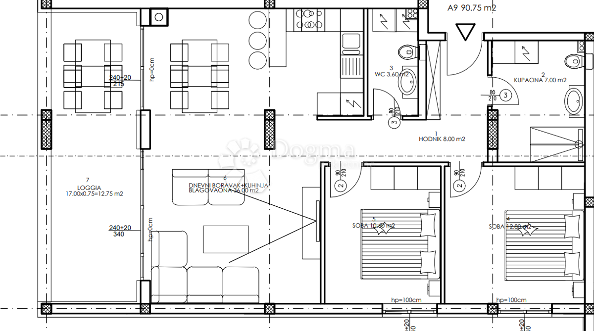 Allogio Veli vrh, Pula, 86,50m2