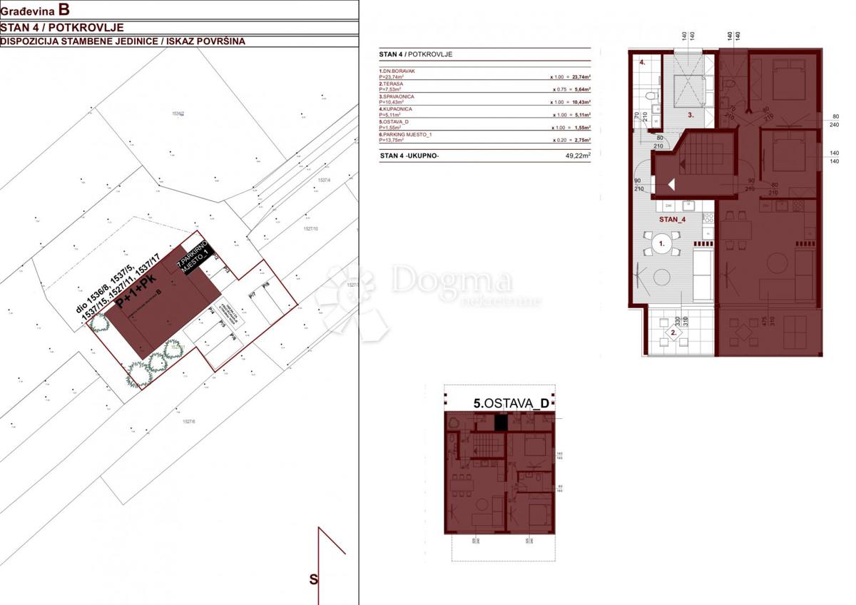 Allogio Bibinje, 49,22m2
