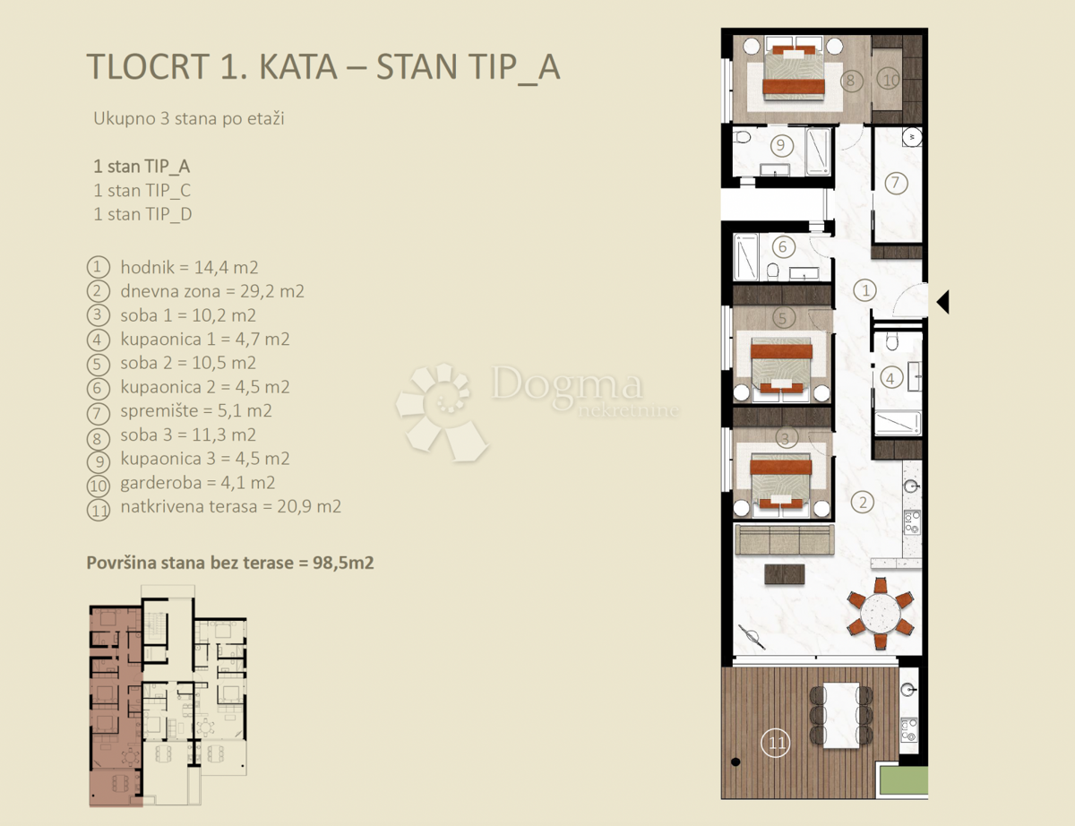 Allogio Novigrad, 134,99m2