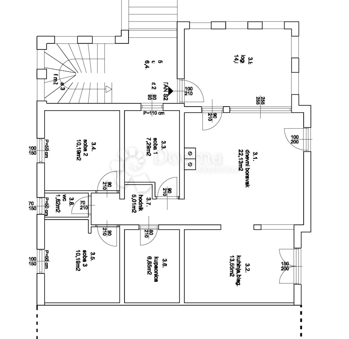 Appartamento Tribunj, 91,31m2