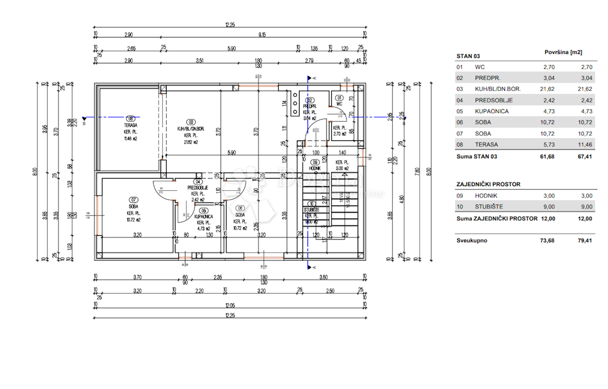 Appartamento Kampor, Rab, 61,68m2